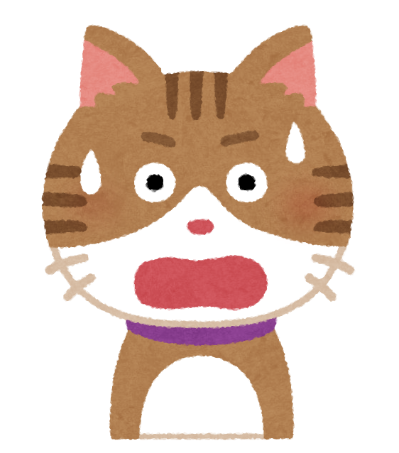 驚く猫