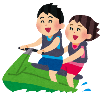 ジェットスキーを楽しむイラスト